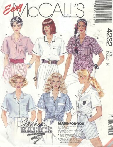 McCall/'s 4232 Misses/' Shirt  *compare @ $8   Sewing Pattern