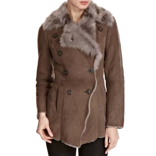 Shearling Boutique Amanda Toscana Sheepskin Smokey Brown Jacket XS L 8 12 £1300