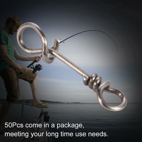 50Pcs Fishing Duo-lock Snap Swivel Fast Clip Nice Fast lock Snaps Connector