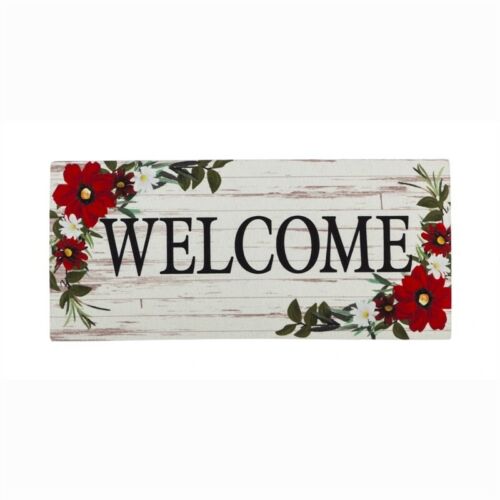 Red Floral Welcome Sassafras Switch Mat,431584 