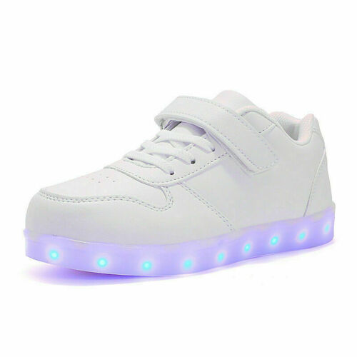 UK Kids Boys Girls Light Up Shoes Charge LED Trainers Sneakers XMAS Gift 8-Style