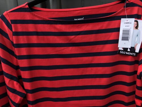 Segments Stripe TShirt Ladies Seg’ments Classy Bell Sleeve Shirt Free Post