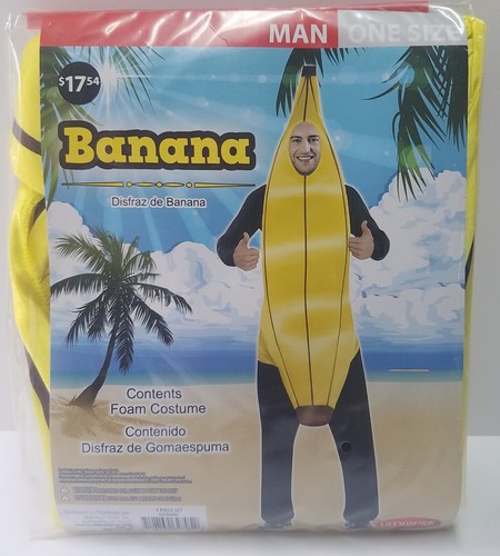 1 Size Fits Most NEW New Mens Adult Halloween Party Costume -Banana GA