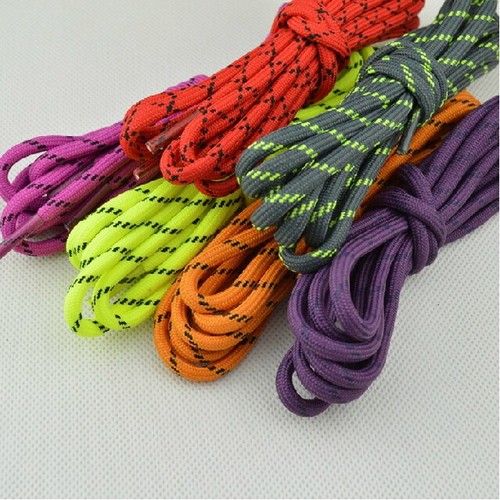 2Pair Lot Unisex Khaki Reinforced Round Nylon Shoelace Skate BootLaces NEW