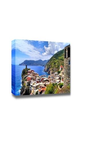 Italy from the Watchtower Canvas-Cinque Terre Village of Vernazza 12/" x 18/"