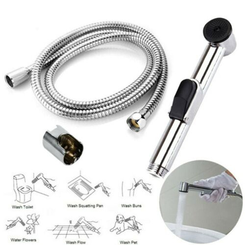 Toilet Bathroom Handheld Cloth Diaper Sprayer Shower Bidet Spray Hose Holder KiT