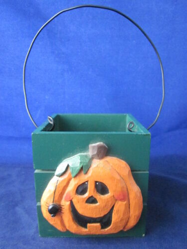 Details about  / EDDIE WALKER Halloween Pumpkin Jack O Lantern on Green Box Basket MIDWEST ~ EXC