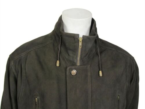 Details about  / New Mens Brown Nubuck Classic Leather Biker Button Jacket Bike Rock
