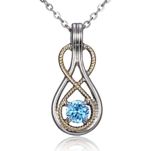 Fashion Women Infinity Crystal Necklace Pendant Crystal Sweater Chain Jewelry 