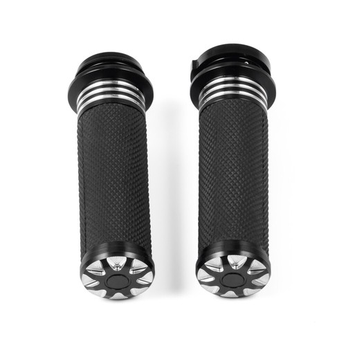 Black 1/" Hand Grips Electronic Throttle Motorcycle Fit for Harley Touring Dyna