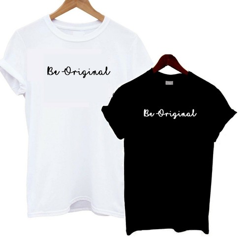 Be Original T Shirt Bloggers Statement Tee Hand Writing Scribble Quote Positive