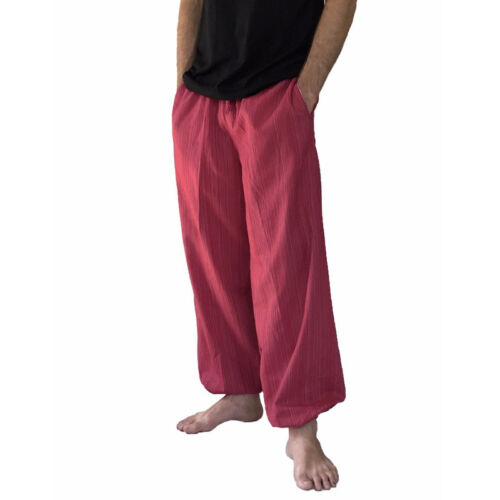 Baggy Harem Pants Mens Summer Cotton Loose Hippie Boho Yoga Trousers Ali Baba 