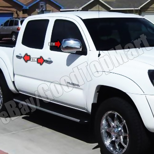 For 2005-2010 TOYOTA Tacoma Chrome Covers 4 Door Handles+Mirrors+Tailgate w//Cam