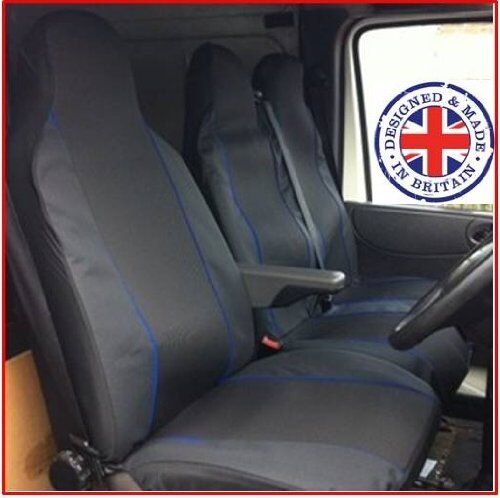 VW VOLKSWAGEN T3//T4//T5//T6 DELUXE BLUE PIPING VAN SEAT COVERS SINGLE DOUBLE