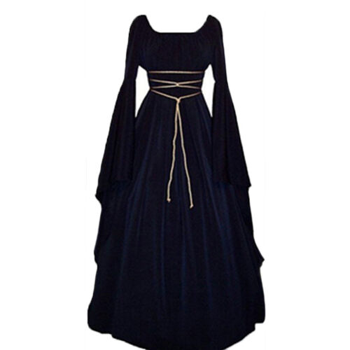 Halloween Women Cosplay Costume Victorian Long Dress Witch Ladies Party Outfit