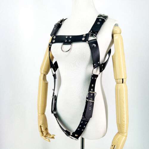 Men/'s Leather Strap Bondage Gothic Harness Bdsm Buckles Costume Suspenders Belts