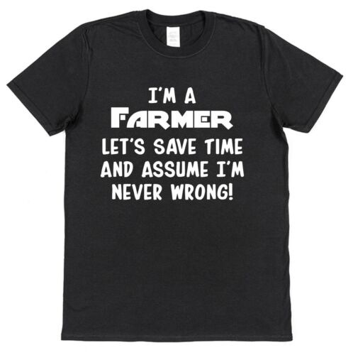 Drôle T-Shirt Homme S-XXL Cadeau Anniversaire Noël Papa Fête des Pères Je suis un agriculteur 