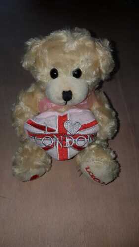 Teddy Bear with Pink Heart London Union Jack Kids British Souvenir Gift UK