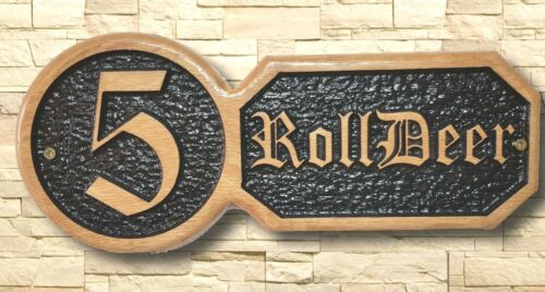 Details about  / Personalised Oak Carved  Wooden Home House Number Name Sign Plaque Outdoor plate