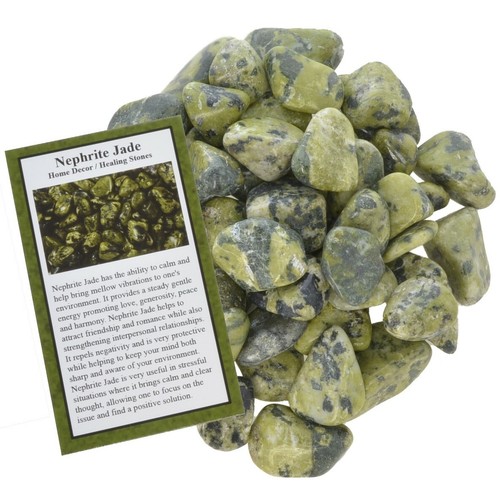 1 lb Nephrite Jade Tumbled Stones Grade 1 0.75/" to 1.25/" Avg. Small