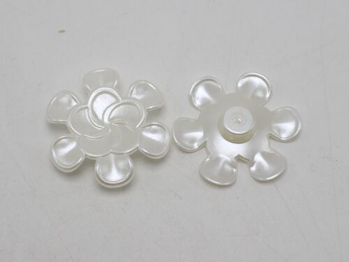 25 Ivory Acrylic Large Pearl Flower Beads Cabochons 38mm 2-Hole Button Beads 