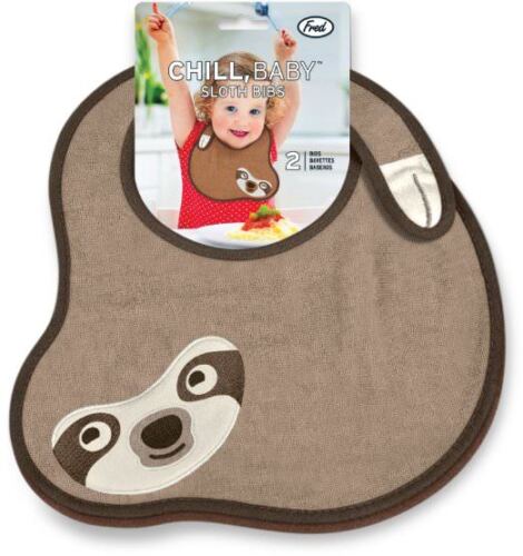 Set of 2 Baby Sloth Bibs Fred and Friends Chill 