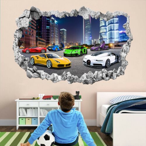 Details about   Super Sports Cars Supercar Wall Sticker Mural Decal self-adhesive Print Art KR1 