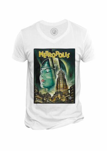 T-shirt Homme Col V Affiche de Film de Fritz Lang C Metropolis 