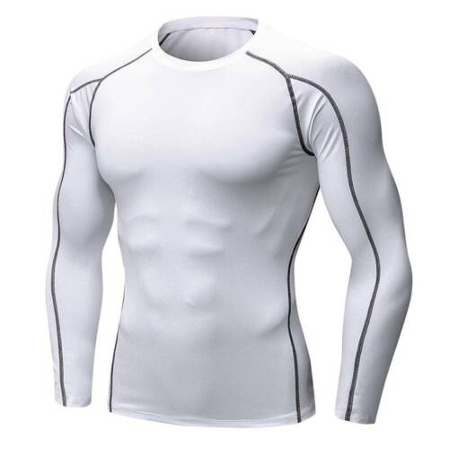 Mens Compression Base Layer Muscle T-Shirt Sports Gym Fitness Skin Tight Tops