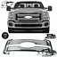 Front Bumper Grille Cover For 2011-2016 Ford F250 350 450 Mesh Overlay Chrome
