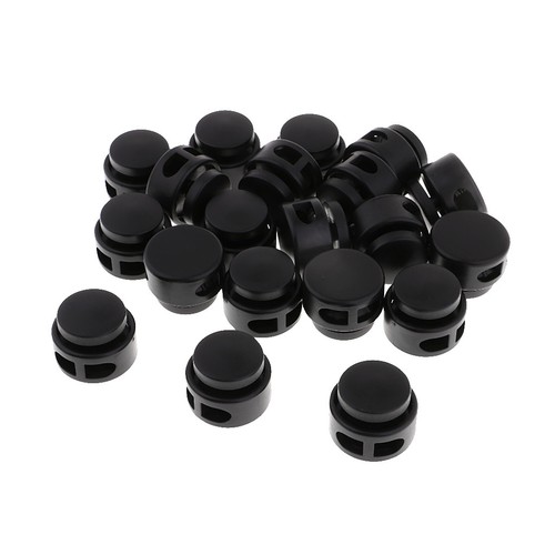 20pcs Plastic Dual Hole Cord Locks Spring Fastener for Pants Shoes Accessory