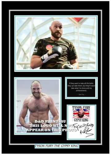 (ab67) tyson fury boxing signed a4 on its own or mounted or framed great gift ##
