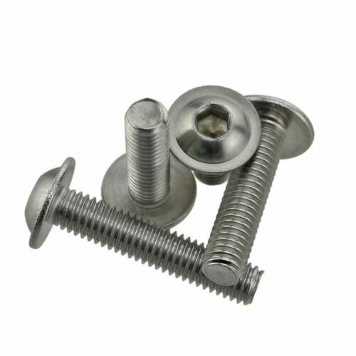 New M3 M4 M5 M6 304 Stainless Steel Hex Socket Flange Button Washer Head Screw 