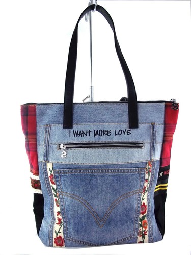 Desigual Shopper Umhängetasche 19WAXD14 BOLS/_ RED DENIM/_BOGOTA Patchwork Bag