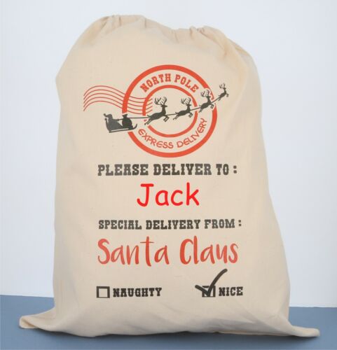 Personalised Christmas Sack Xmas Gifts Gift Family Santa Sack Bag Stocking 2020