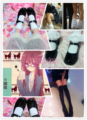 Cute Women/'s Lolita Maid Round Toe Shoes Japanese Uniform Uwabaki Flat Cosplay