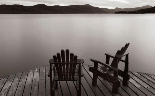 Two Chairs James McLoughlin Photograph Black White Landscape Print Poster 19x13