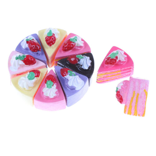 10Pcs Plastic Kitchen Cutting~Toy Birthday Cake Pretend Play Food Set Kids Gi TD