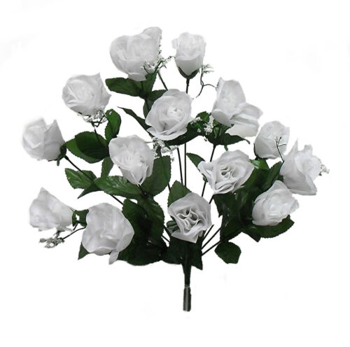 14 Roses Buds ~ MANY COLORS ~ Wedding Centerpieces Silk Flowers Bride Bouquet