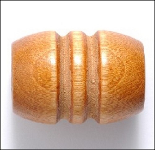 Green Wood Grooved Large Barrel Beads 28mm