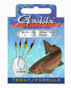 Gamakatsu Trout Float Forellen Haken LS-2030 60cm