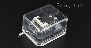 Music box-hand crank crystal clear music instruments-see through