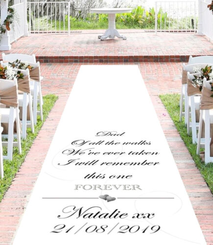 Personalised WEDDING AISLE RUNNER Church Wedding Carpet Decoration.10 metre 