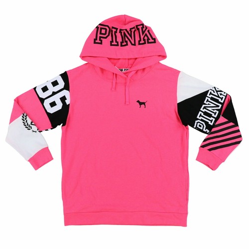 Victoria/'s Secret Pink Hoodie Campus Crossover Tunic Sweatshirt Pullover New Nwt