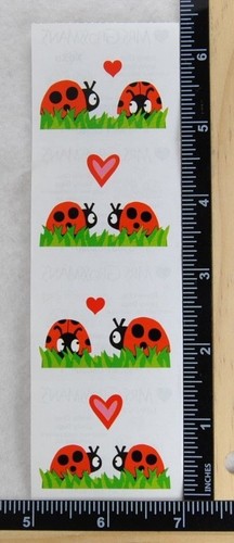 Mrs Grossman/'s LOVEY BUGS Stickers SCENE ONE LOVE LADYBUGS W HEARTS NEW