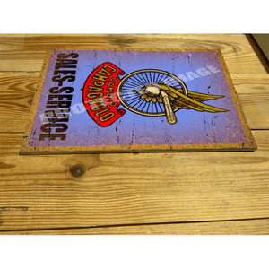 CAMPAGNOLO SALES SERVICE VINTAGE RETRO CYCLIN ENAMEL CERAMIC ADVERTISING SIGN