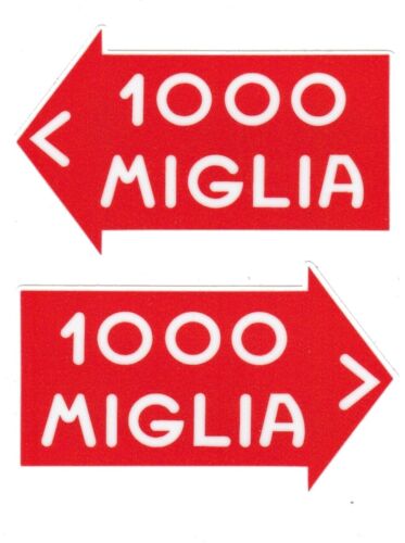 1 paire Sticker 1000 MIGLIA 75mm x 45mm x2 stickers autocollant 