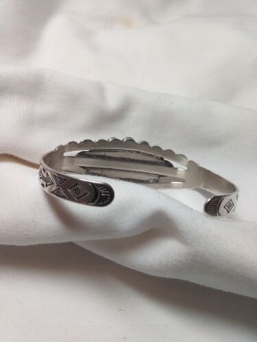 Details about   Vintage Native American Sterling Silver Cuff Bracelet 