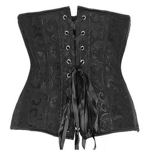 Details about / Satin Floral Gothic Bustier Top Lace Up Waist Cincher Underbust Boned Corset US