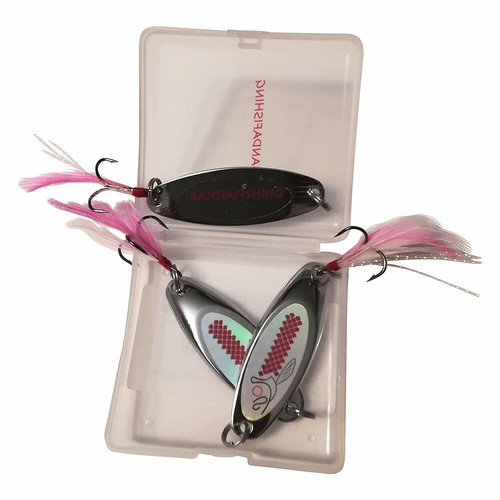 Weitwurf Blinker Angel Set 14g Spinner Streamer Hecht Barsch Forelle Kunst Köder